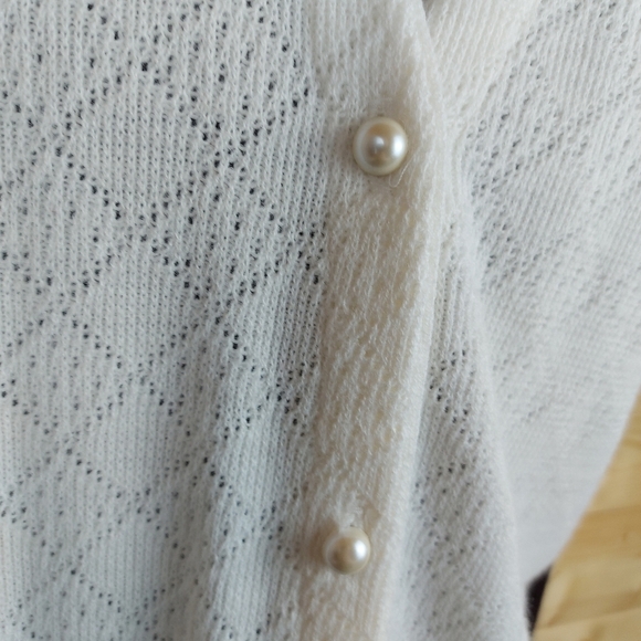PENMANS Vintage knit granny cardigan pearl button size Medium Made in Canada - Picture 7 of 10